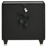 Ravenne 2-drawer Velvet Upholstered LED Nightstand with USB Black | Black | 223192