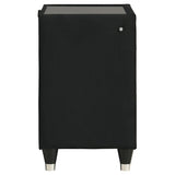Ravenne 2-drawer Velvet Upholstered LED Nightstand with USB Black | Black | 223192