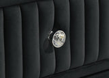 Ravenne 2-drawer Velvet Upholstered LED Nightstand with USB Black | Black | 223192