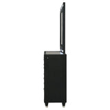 Ravenne 8-drawer Velvet Upholstered LED Dresser and Mirror Black | Black | 223193M