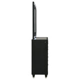 Ravenne 8-drawer Velvet Upholstered LED Dresser and Mirror Black | Black | 223193M