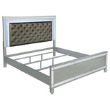 Gunnison Wood Eastern King LED Panel Bed Silver Metallic | Silver | Silver Metallic | 223211KE