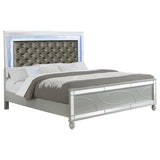 Gunnison Wood Eastern King LED Panel Bed Silver Metallic | Silver | Silver Metallic | 223211KE