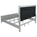 Gunnison Wood Eastern King LED Panel Bed Silver Metallic | Silver | Silver Metallic | 223211KE