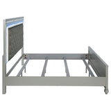Gunnison Wood Eastern King LED Panel Bed Silver Metallic | Silver | Silver Metallic | 223211KE