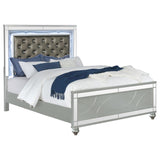 Gunnison Wood Queen LED Panel Bed Silver Metallic | Queen | Silver | Silver Metallic | 223211Q