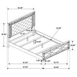 Gunnison Wood Queen LED Panel Bed Silver Metallic | Queen | Silver | Silver Metallic | 223211Q