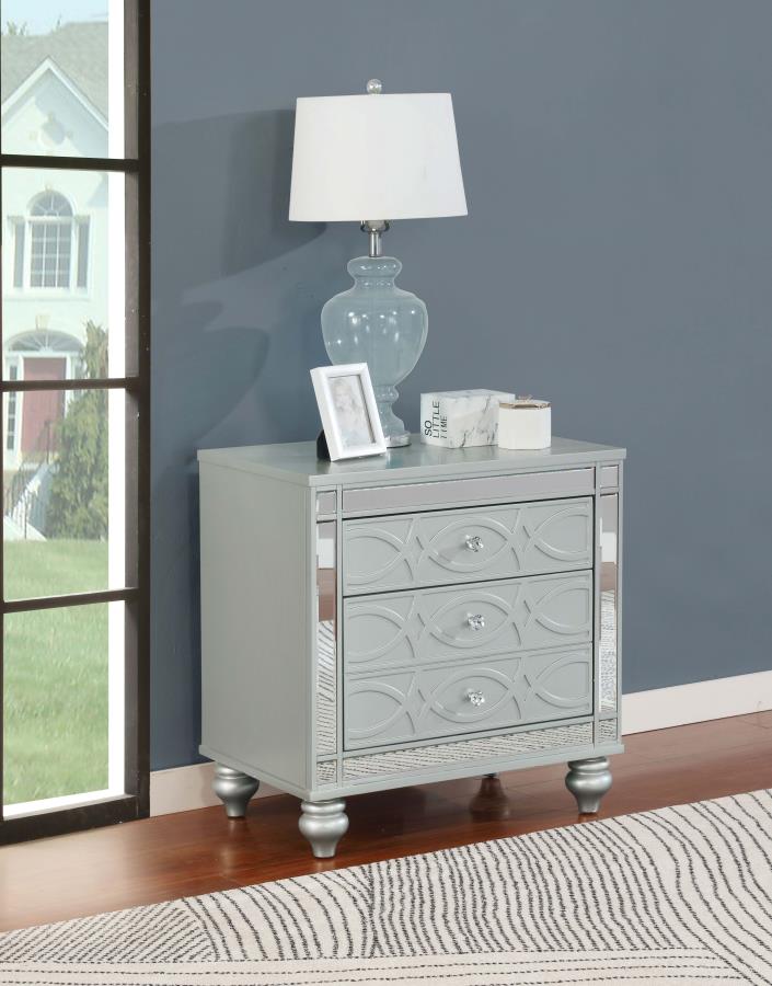 Gunnison 2-drawer Nightstand Silver Metallic | Silver | Silver Metallic | 223212