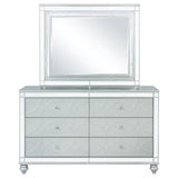 Gunnison 6-drawer Dresser with Mirror Silver Metallic | King | Silver | Silver Metallic | 223213M