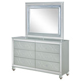 Gunnison 6-drawer Dresser with Mirror Silver Metallic | King | Silver | Silver Metallic | 223213M