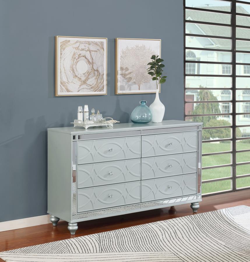 Gunnison 6-drawer Dresser Silver Metallic | Silver | Silver Metallic | 223213
