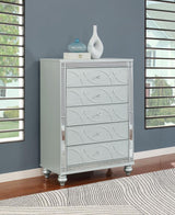 Gunnison 5-drawer Bedroom Chest Silver Metallic | Silver | Silver Metallic | 223215