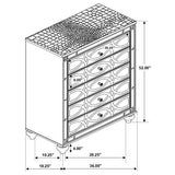 Gunnison 5-drawer Bedroom Chest Silver Metallic | Silver | Silver Metallic | 223215