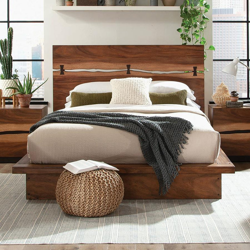 Winslow Wood Panel Bed Smokey Walnut