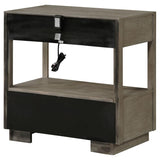 Durango 2-drawer Nightstand Bedside Table Taupe Oak | Grey | Taupe Oak | 223272