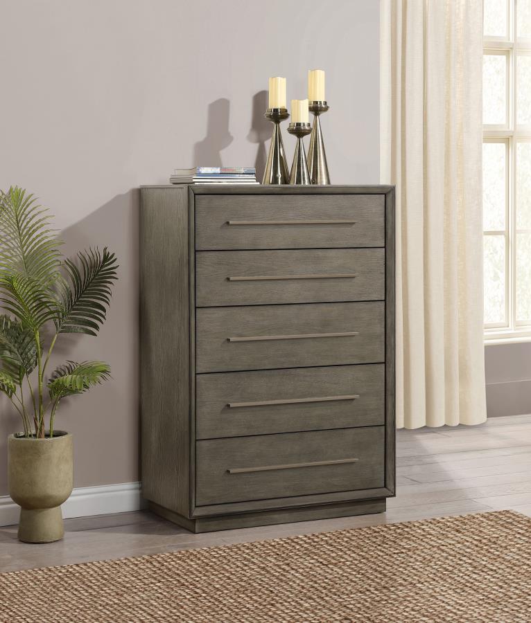 Durango 5-drawer Bedroom Chest Taupe Oak | Brown | Taupe Oak | 223275