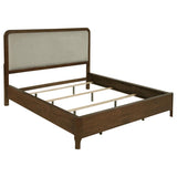 Maderia 57-inch Upholstered California King Panel Bed Walnut | Brown | Walnut | 223321KW