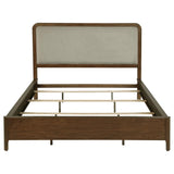 Maderia 57-inch Upholstered California King Panel Bed Walnut | Brown | Walnut | 223321KW