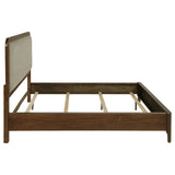 Maderia 57-inch Upholstered California King Panel Bed Walnut | Brown | Walnut | 223321KW