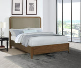 Maderia 57-inch Upholstered Queen Panel Bed Walnut | Queen | Brown | Walnut | 223321Q