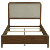 Maderia 57-inch Upholstered Queen Panel Bed Walnut | Queen | Brown | Walnut | 223321Q