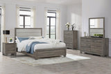 Wright 52-inch Upholstered Queen Bed Brown Oak | Queen | Brown | Brown Oak | 223341Q