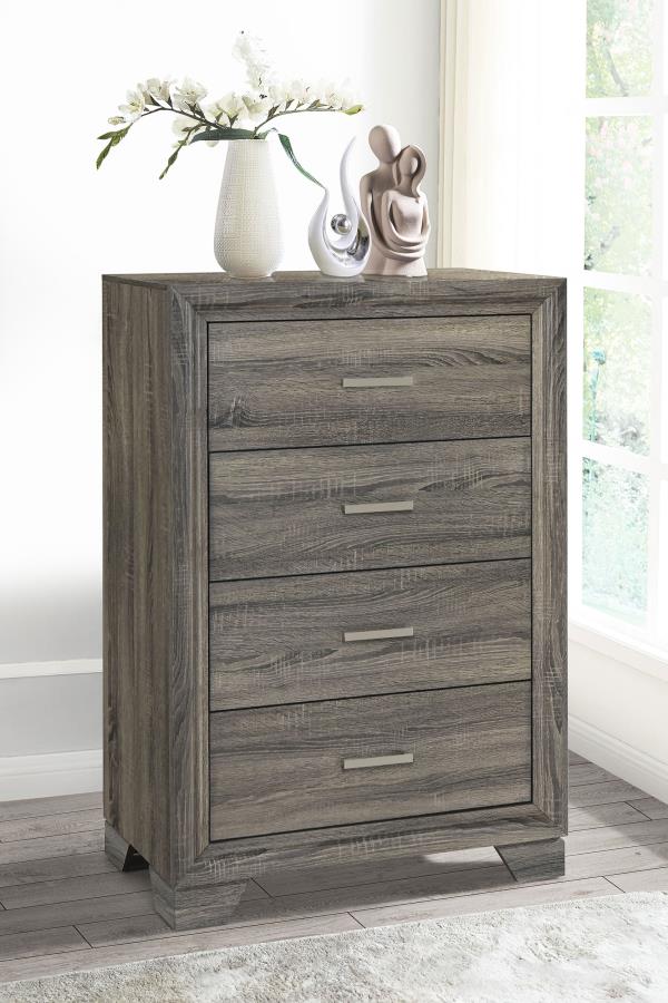 Wright 4-drawer Chest of Drawers Brown Oak | King | Brown | Brown Oak | 223345