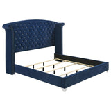 Melody Upholstered Eastern King Wingback Bed Pacific Blue | Blue | Pacific Blue | 223371KE