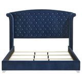 Melody Upholstered Eastern King Wingback Bed Pacific Blue | Blue | Pacific Blue | 223371KE