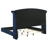 Melody Upholstered Eastern King Wingback Bed Pacific Blue | Blue | Pacific Blue | 223371KE