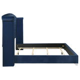 Melody Upholstered Eastern King Wingback Bed Pacific Blue | Blue | Pacific Blue | 223371KE