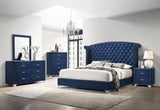 Melody Upholstered Queen Wingback Bed Pacific Blue | Queen | Blue | Pacific Blue | 223371Q