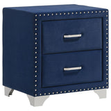 Melody Upholstered 2-drawer Nightstand Pacific Blue | Blue | Pacific Blue | 223372