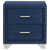 Melody Upholstered 2-drawer Nightstand Pacific Blue | Blue | Pacific Blue | 223372