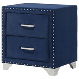 Melody Upholstered 2-drawer Nightstand Pacific Blue | Blue | Pacific Blue | 223372