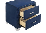 Melody Upholstered 2-drawer Nightstand Pacific Blue | Blue | Pacific Blue | 223372