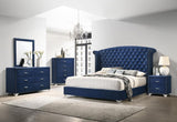 Melody Upholstered 2-drawer Nightstand Pacific Blue | Blue | Pacific Blue | 223372