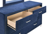 Melody 6-drawer Upholstered Dresser Pacific Blue | Blue | Pacific Blue | 223373