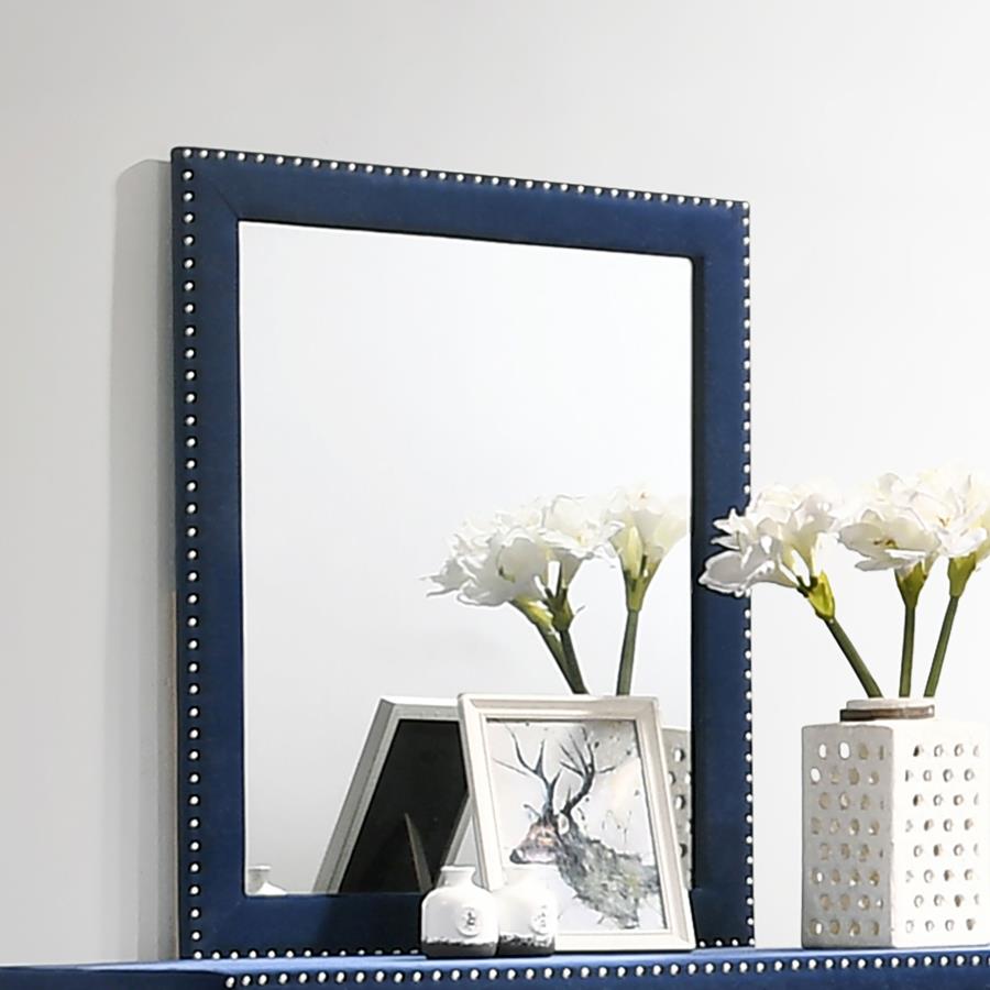 Melody Upholstered Dresser Mirror Pacific Blue | Blue | Pacific Blue | 223374