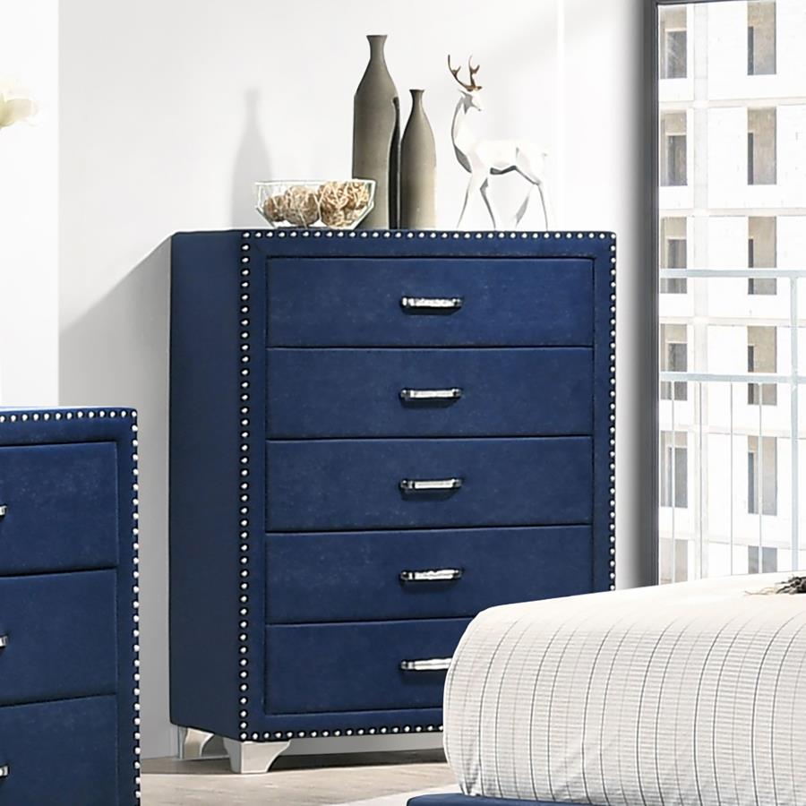 Melody 5-drawer Bedroom Chest Pacific Blue | King | Blue | Pacific Blue | 223375