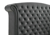 Melody Upholstered Eastern King Wingback Bed Grey | Grey | 223381KE