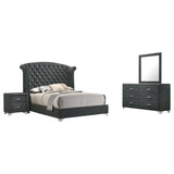 Melody 4-piece Queen Bedroom Set Grey | Gallery | 223381Q-S4 223381KE-S4 223381KW-S4 223381Q-S5 223381KE-S5 223381KW-S5