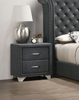 Melody Upholstered 2-drawer Nightstand Grey | Grey | 223382