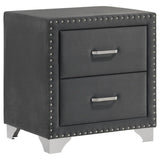 Melody Upholstered 2-drawer Nightstand Grey | Grey | 223382