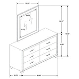 Melody 6-drawer Upholstered Dresser with Mirror Grey | Grey | 223383M