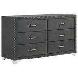 Melody 6-drawer Upholstered Dresser Grey | Grey | 223383