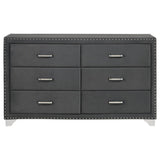 Melody 6-drawer Upholstered Dresser Grey | Grey | 223383