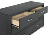 Melody 6-drawer Upholstered Dresser Grey | Grey | 223383