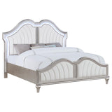 Evangeline Wood Eastern King LED Panel Bed Silver Oak | Silver | Silver Oak | 223391KE