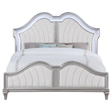 Evangeline Wood Eastern King LED Panel Bed Silver Oak | Silver | Silver Oak | 223391KE